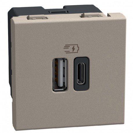 BTICINO YG4287C2 YG4287C2 BTCINO LW-BASE USB A+C 3A 15W 2M ST
