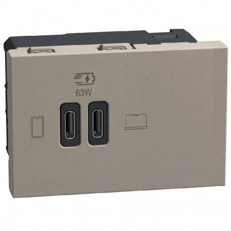 Bticino YG4395CC BTCINO LW-BASE USB C+C 63W PD 3M ST