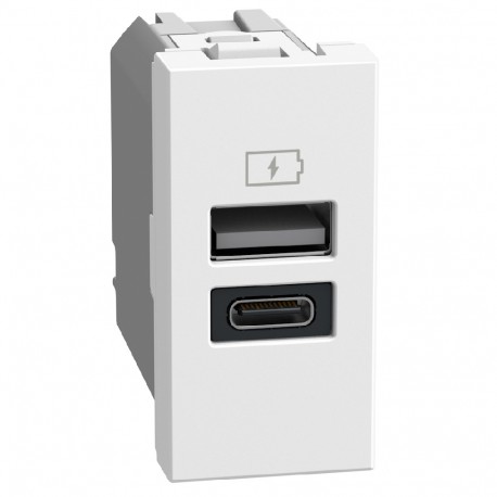 Bticino YW4191AC BTCINO LW-BASE USB A+C 3A 15W 1M WH