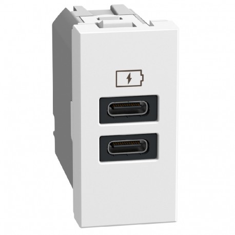 Bticino YW4191CC BTCINO LW-BASE USB C+C 3A 15W 1M WH