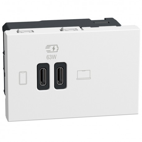 BTICINO YW4395CC YW4395CC BTCINO LW-BASE USB C+C 63W PD 3M WH
