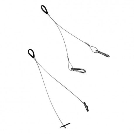 Teknomega TRS150-200 ΩZIP -"Y"SUPPORT KIT SNAP-ON-HOOK TERMINAL SILVER RANGE L.300MM